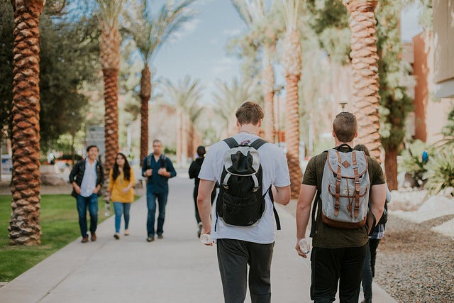 ASU students on Palm Walk in Tempe