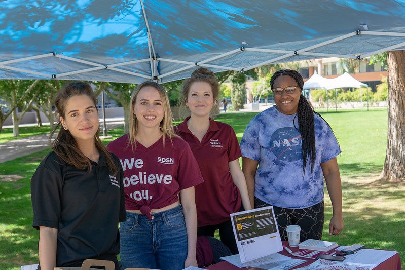 ASU Sun Devil Support Network Students tabling