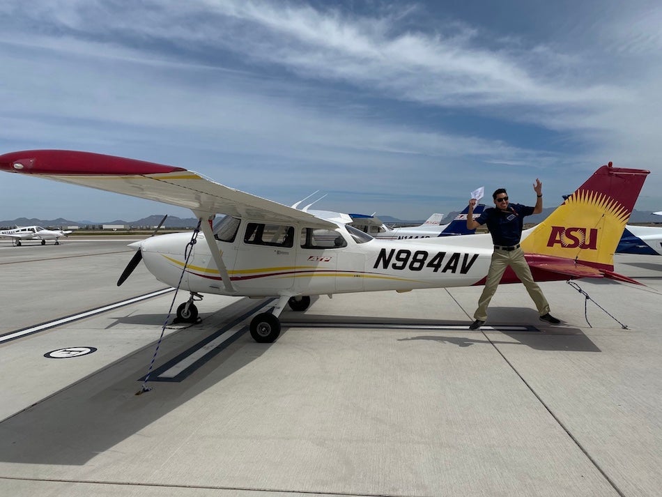 ASU aviation student Trevor Mitchell