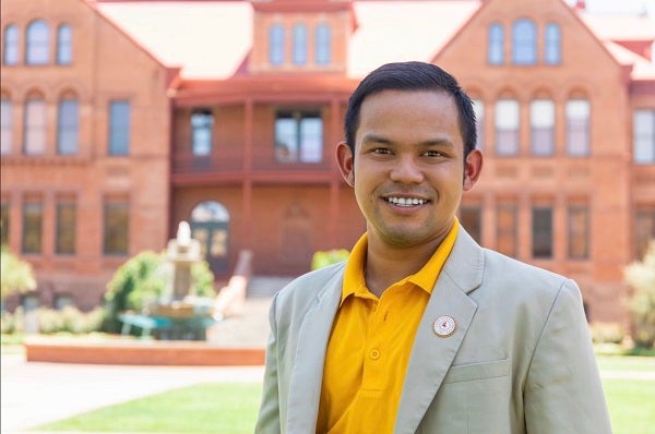 ASU law student John Oyas at Old Main