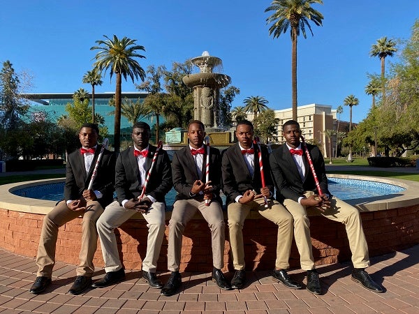 Kappa Alpha Psi at the Old Main Fountain at ASU