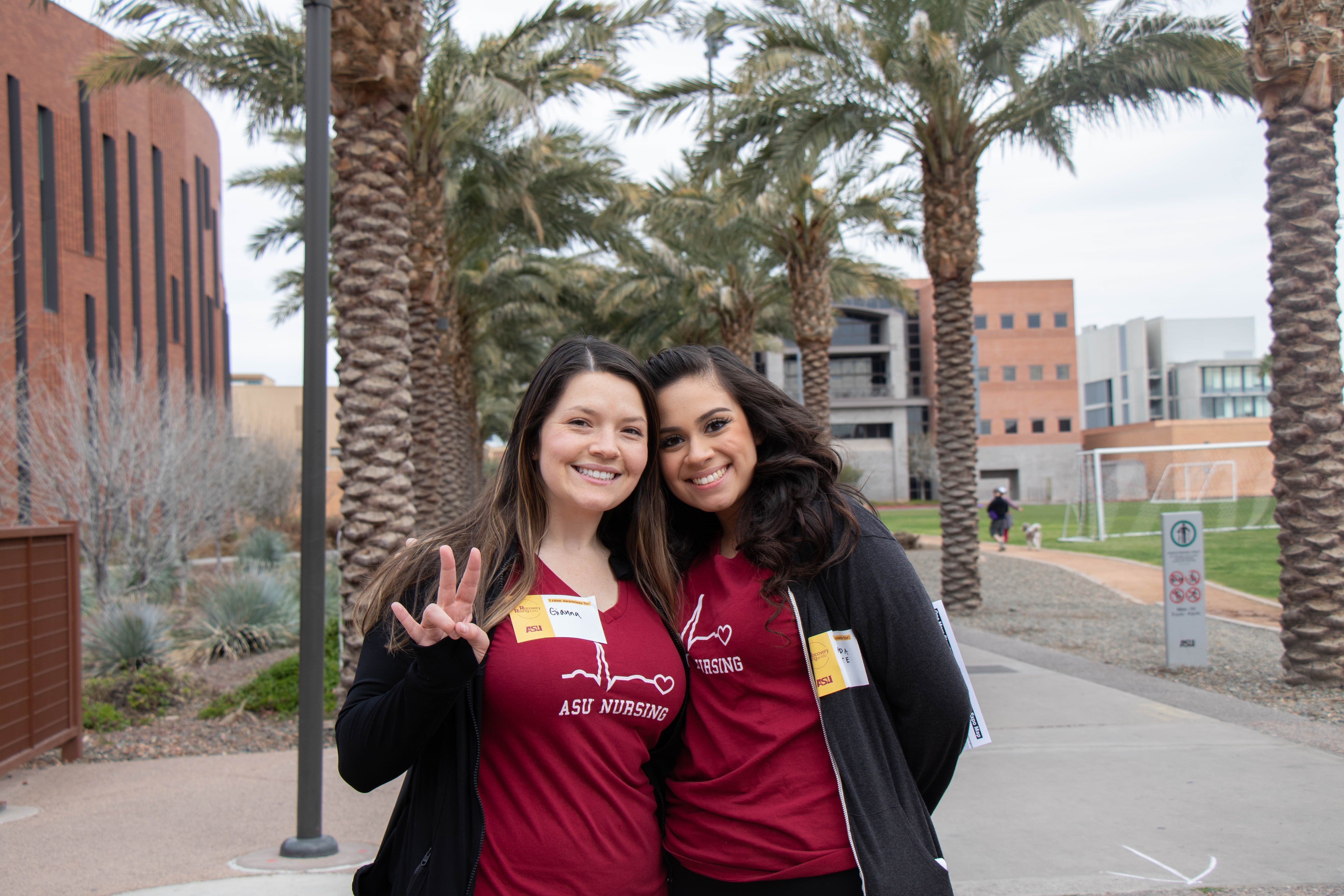 ASU nursing seniors Gianna Lapaglia and Amanda Valente at the 2019 One More Step Recovery Walk