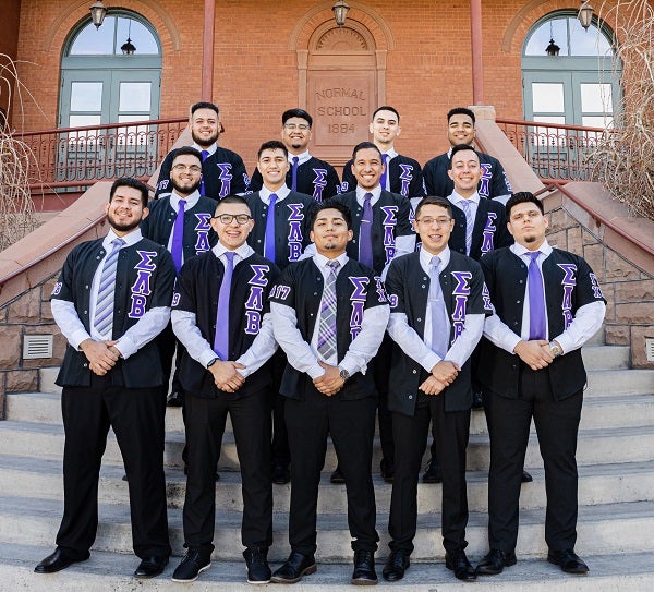 Sigma Lambda Beta at ASU group photo on the steps of Old Main