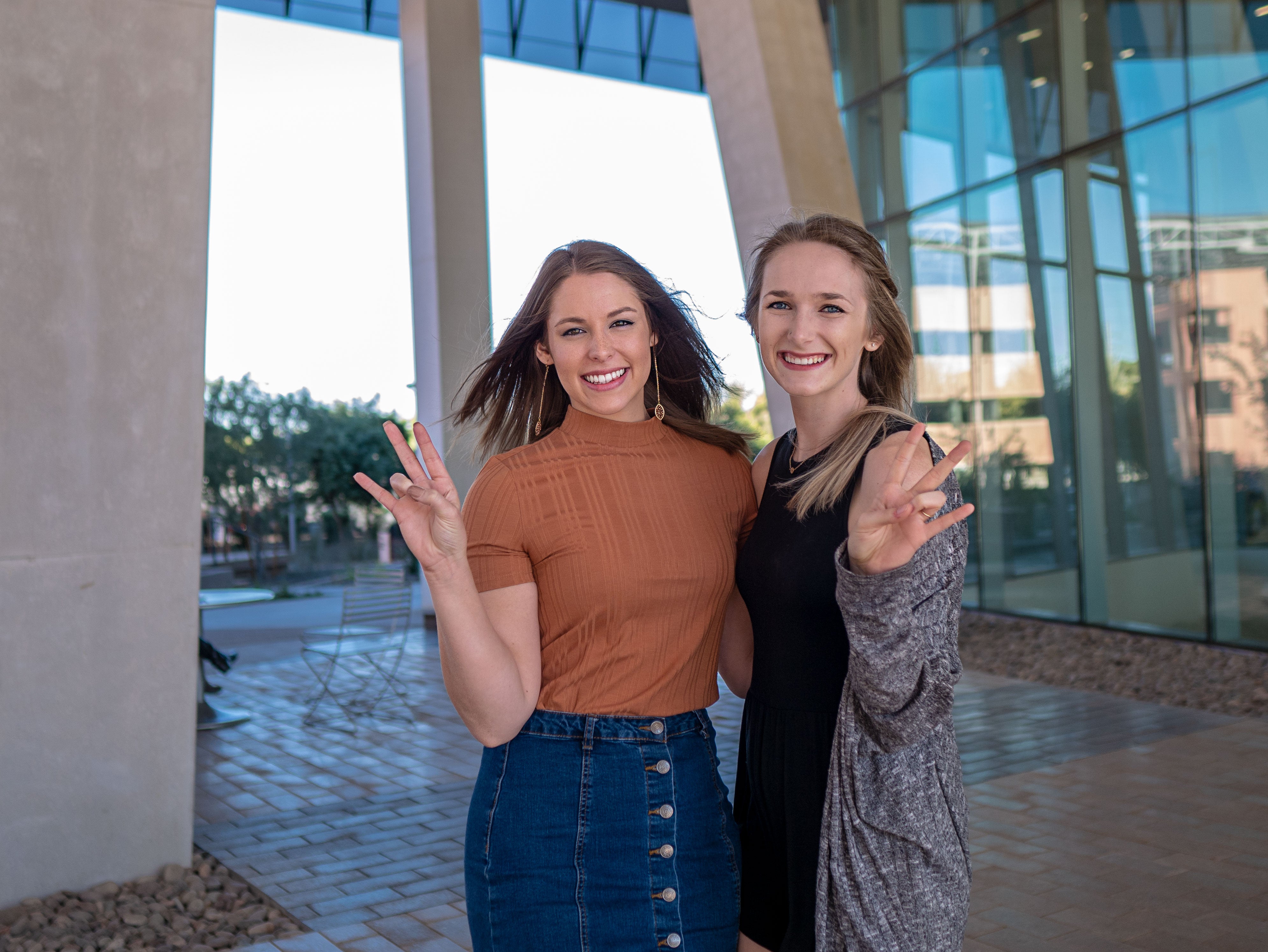 ASU seniors Madison Sutton and Sonia Sabrowsky 