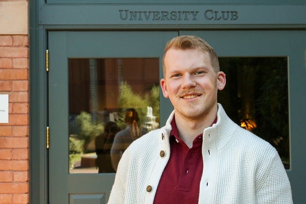 Troy Anderson in front of University Club at ASU